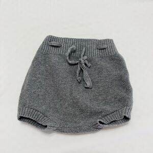 Mebie Baby Gray Knit Cotton Baby Bloomers Size 0-3